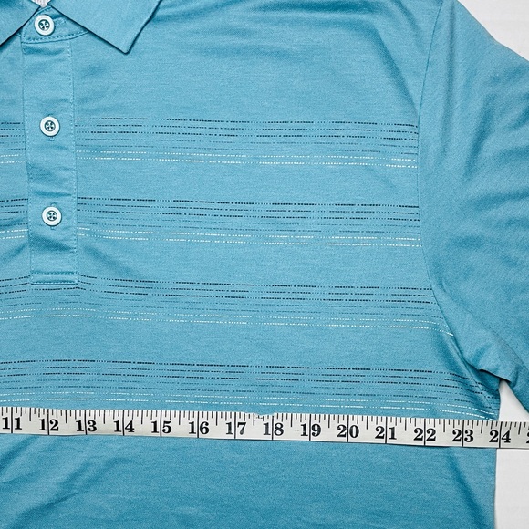 CALLAWAY Polo Shirt Short Sleeve Aqua Green Embroidered Logo Golf Mens Large - Picture 6 of 7